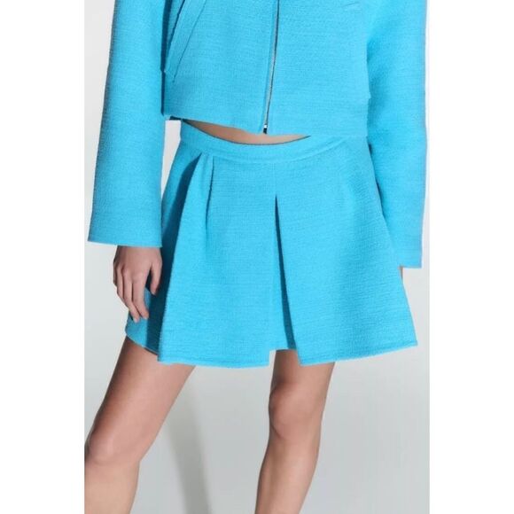 NWT Zara Blogger’s Favorite High Waisted Pleated Textured Skort, Size XS - Picture 9 of 16